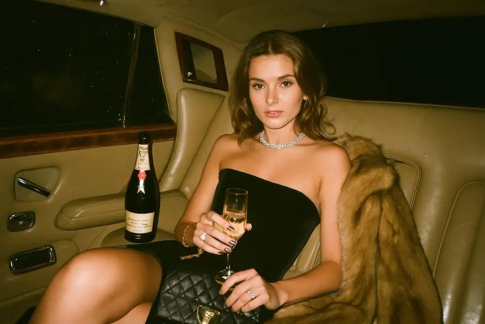 Elegant woman dining at Orchard Road Singapore restaurant